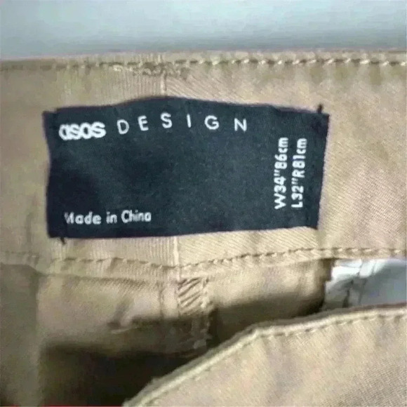 ASOS Design Men's Skinny Chinos Beige Size 34 Slim Fit Pants - Picture 5 of 10